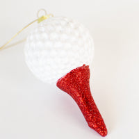 Golf Ball on a Tee Ornament