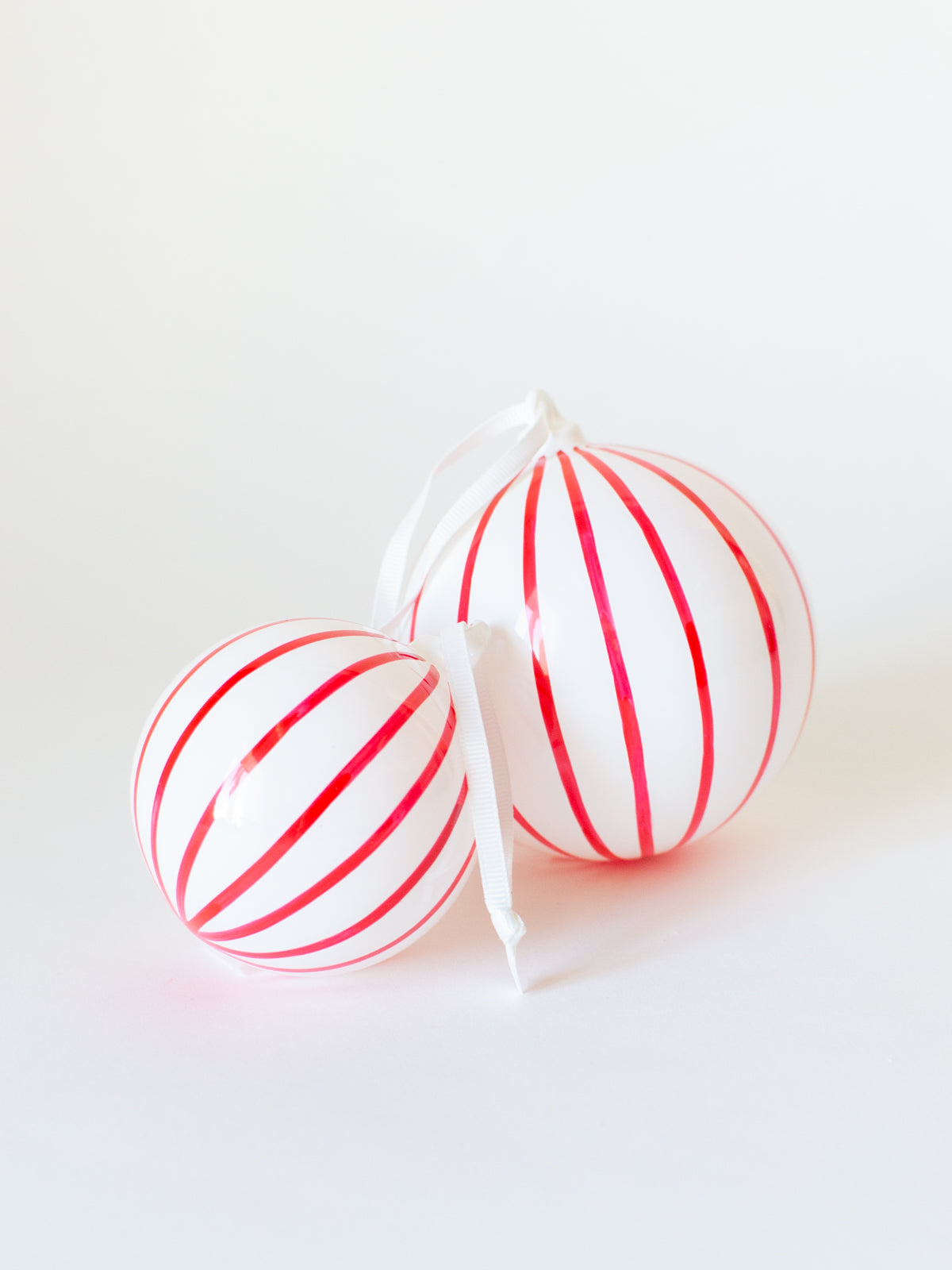 Red & White Striped Bauble Ornament