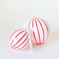 Red & White Striped Bauble Ornament