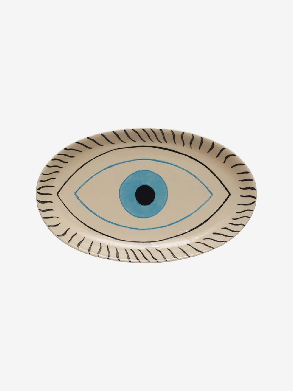 Evil Eye Black and Blue Stoneware Platter