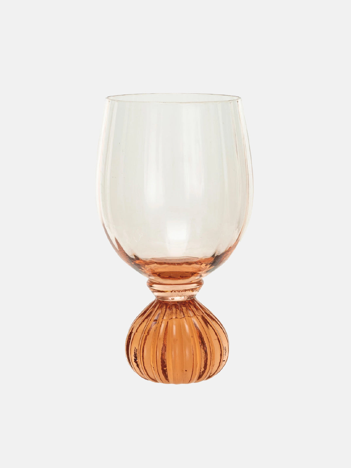 Ribbed Footed Wine Glass, Pink