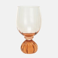 Ribbed Footed Wine Glass, Pink