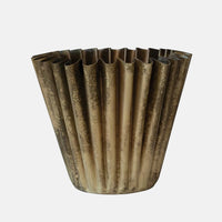 Fluted Brass Metal Planter