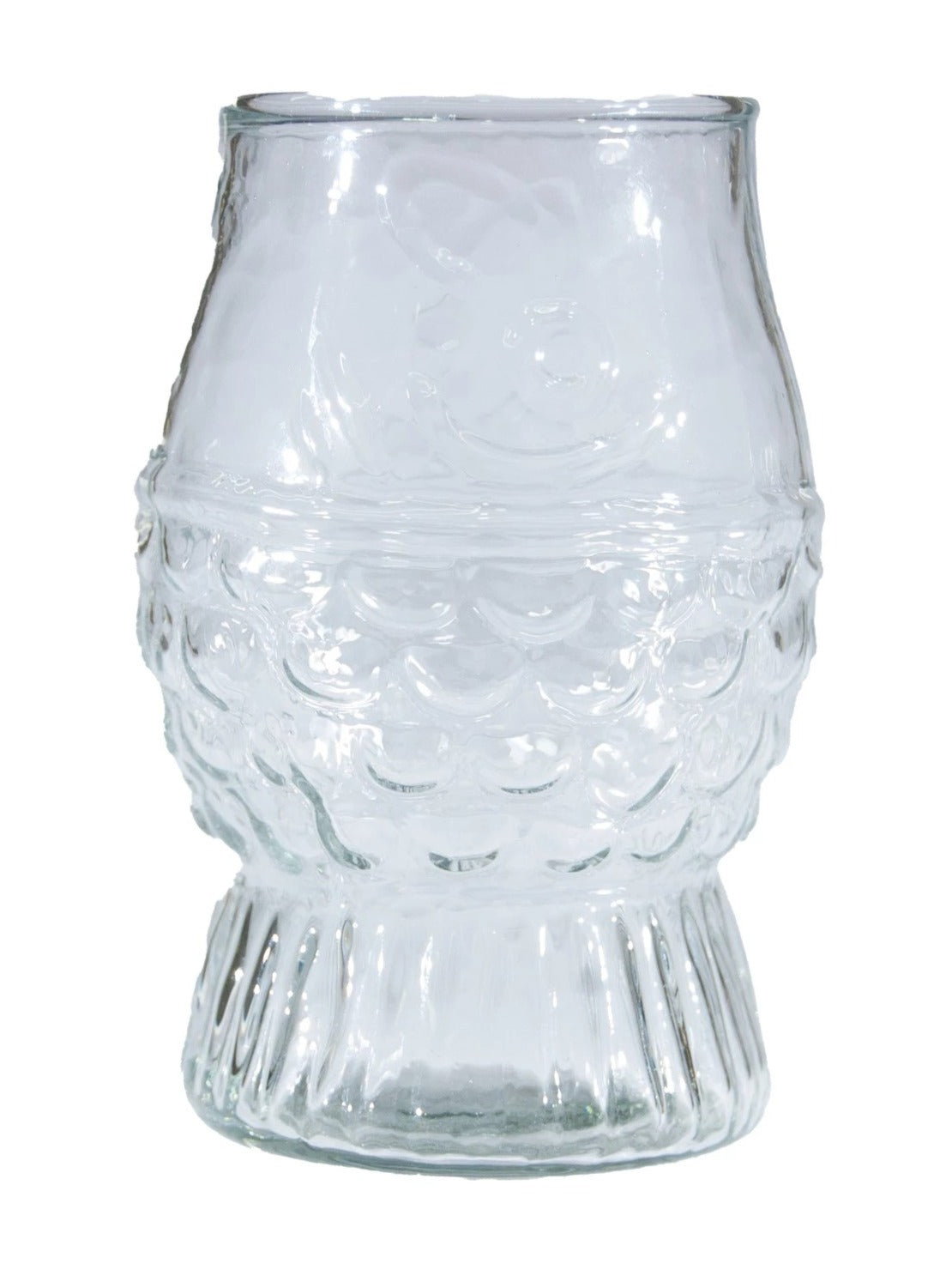 Pressed Glass Fish Shaped Drinking Glass