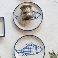 Hand Painted Blue Fish Plate
