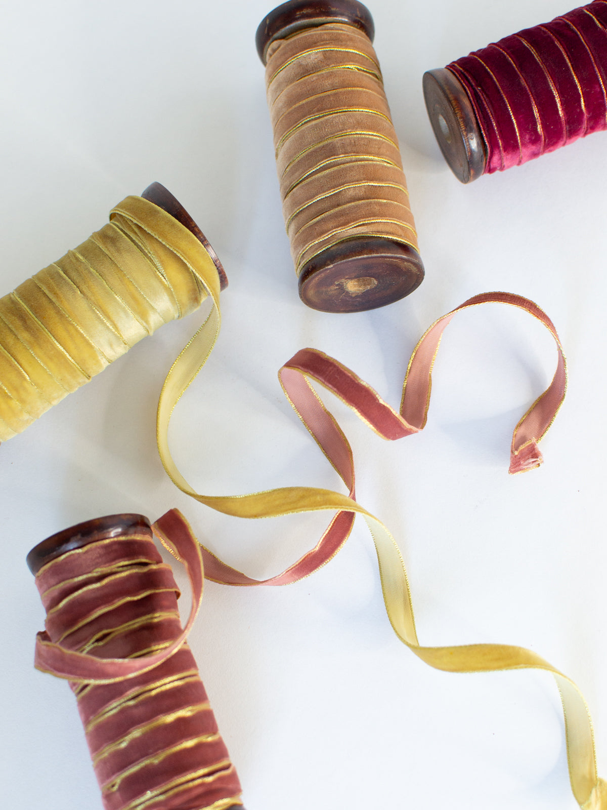 Warm Tones Velvet Ribbon, Set of 4