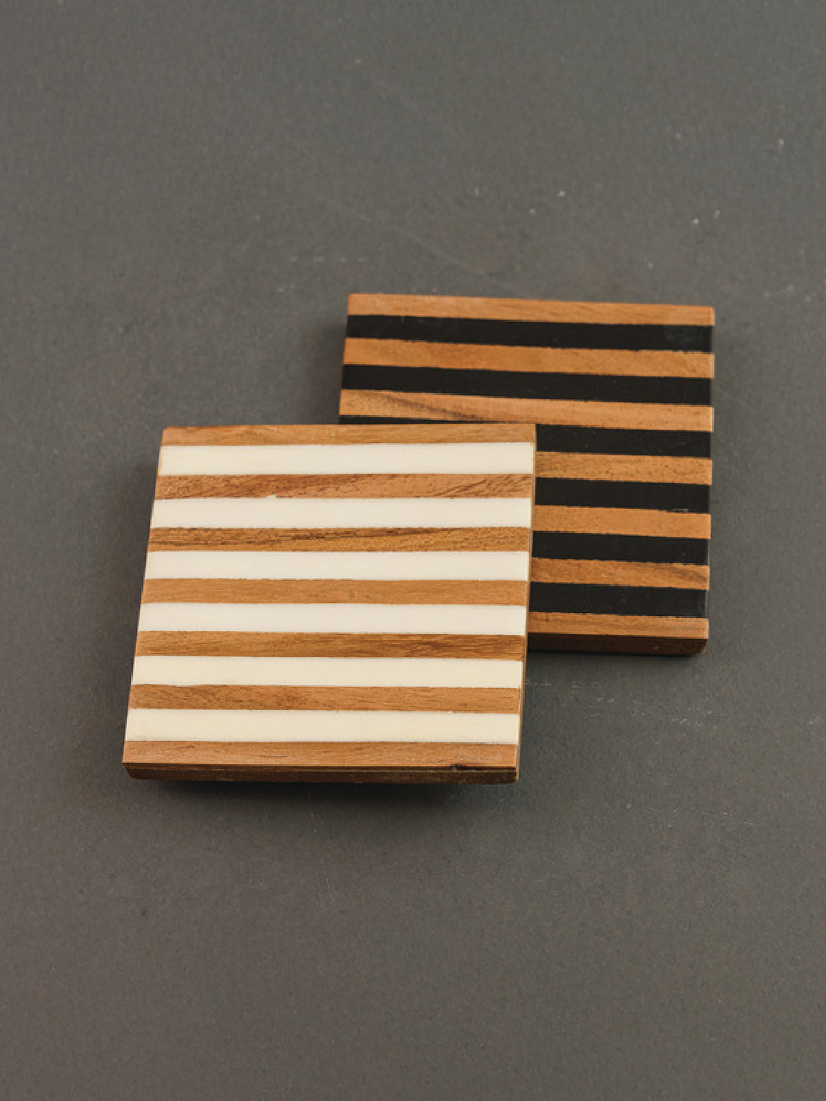 Black Striped Coaster