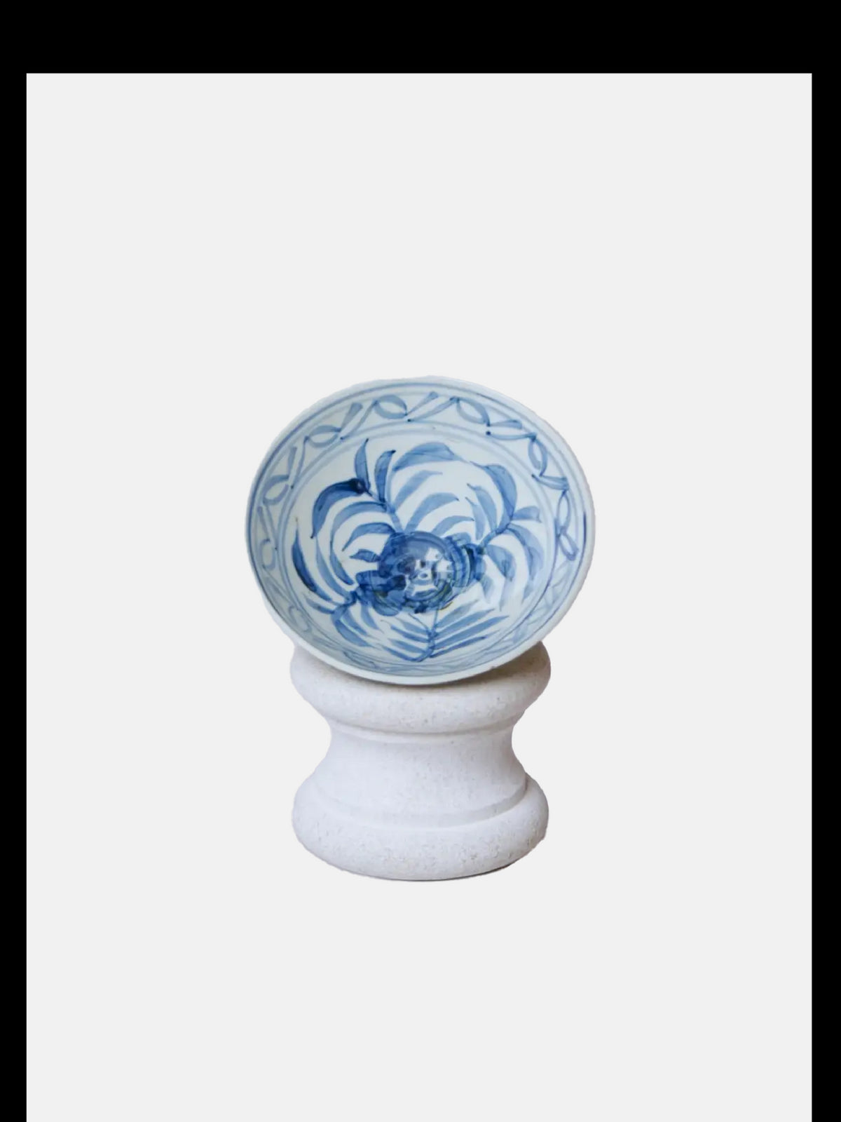 Blue and White Porcelain Floral Conical Bowl