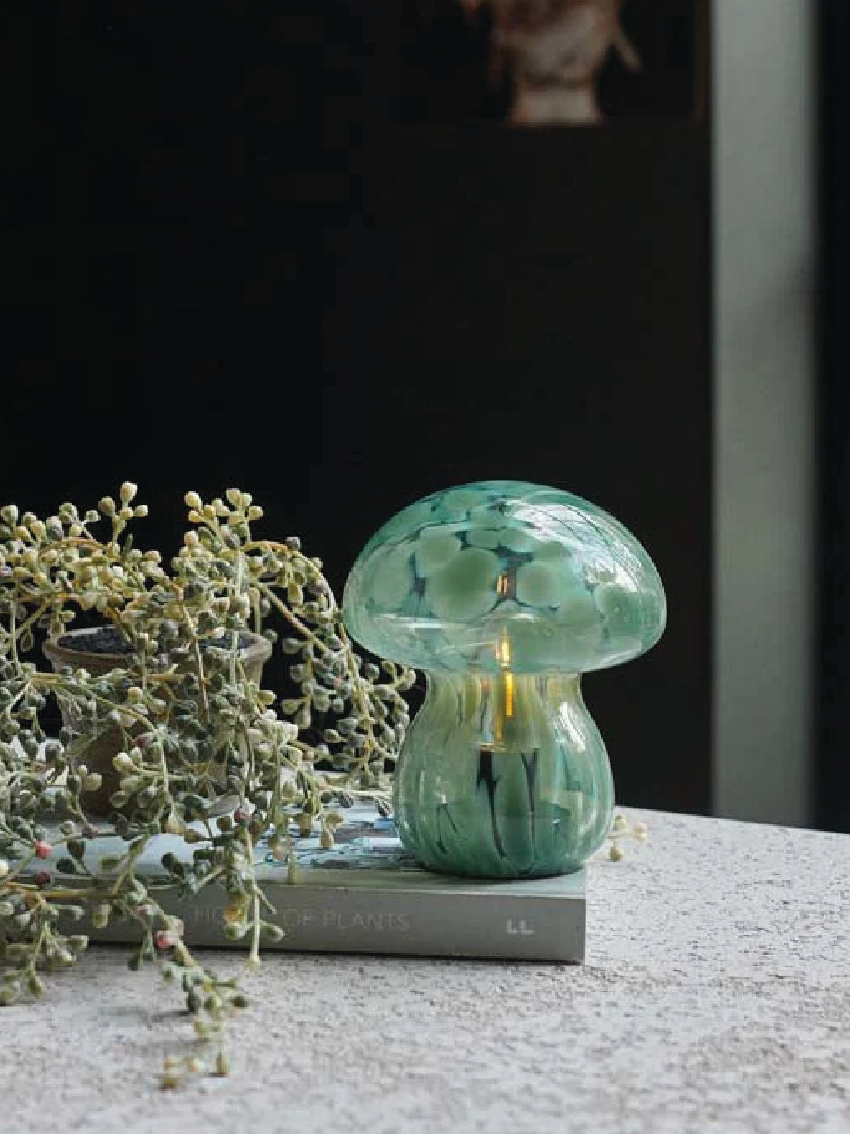 Mushroom Portable Table Lamp, Forest Green