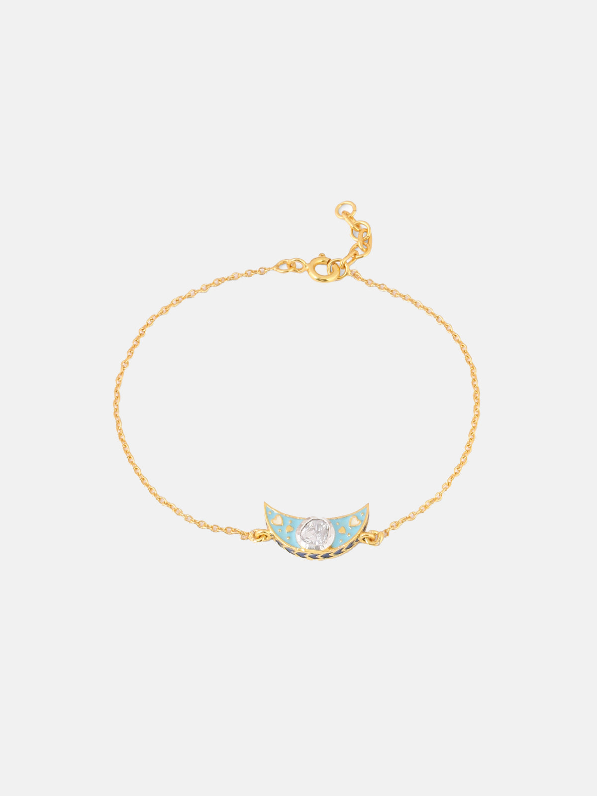 Crescent Moon Polki Bracelet