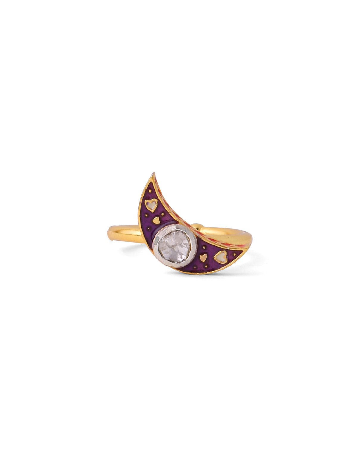 Crescent Polki Ring