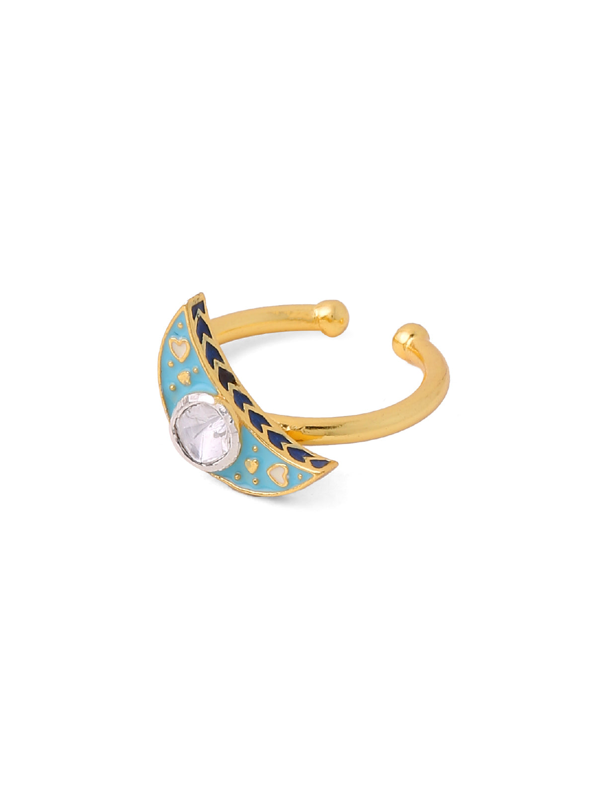 Crescent Polki Ring