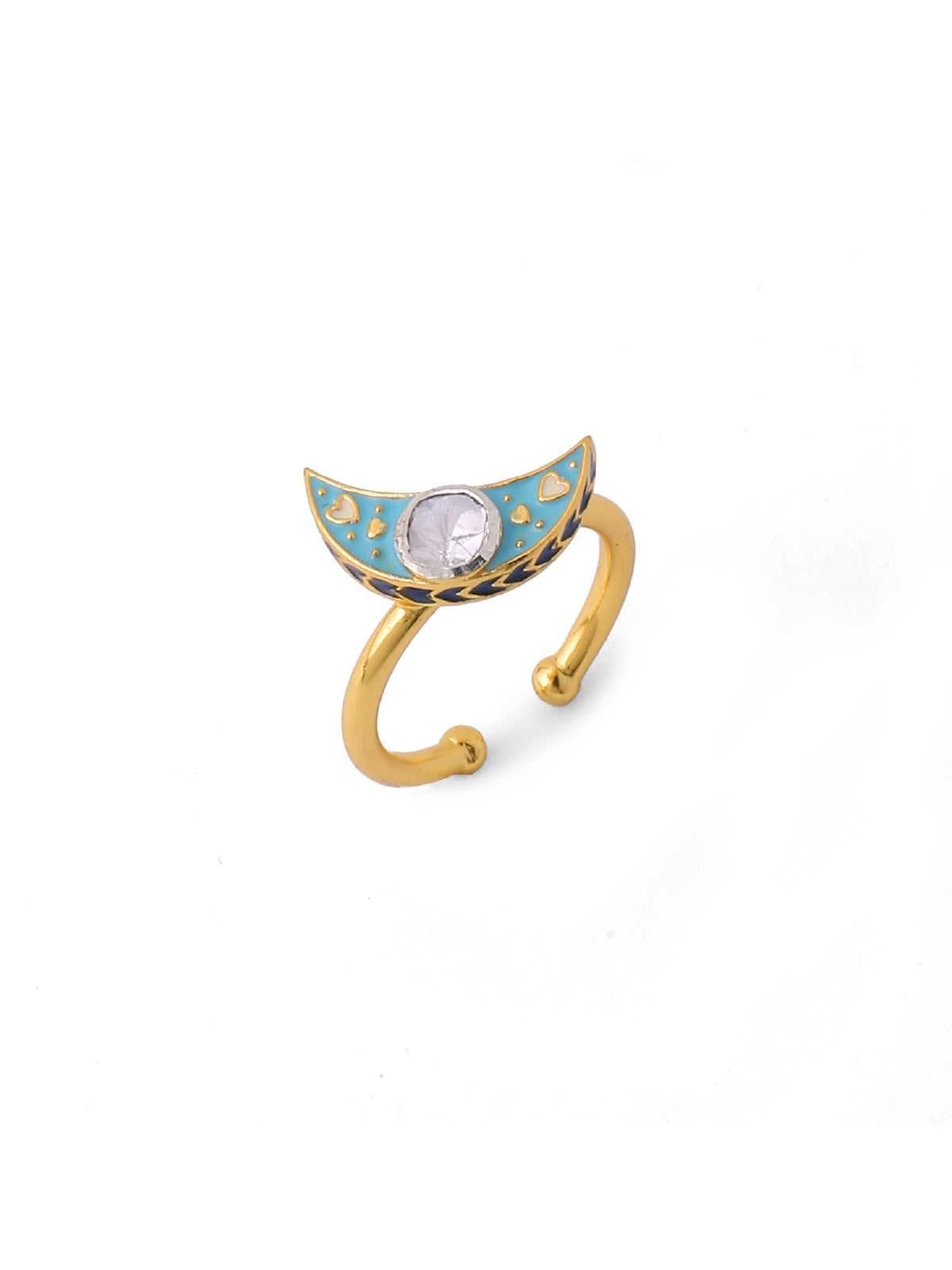 Crescent Polki Ring