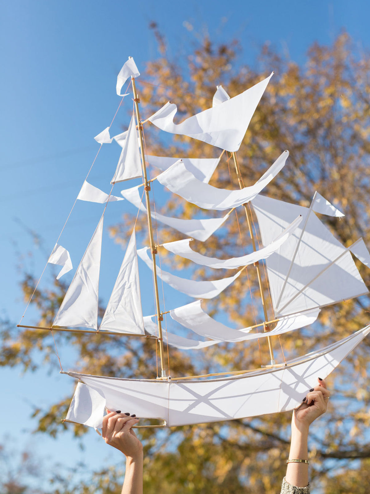 Mini White Sailing Ship Kite