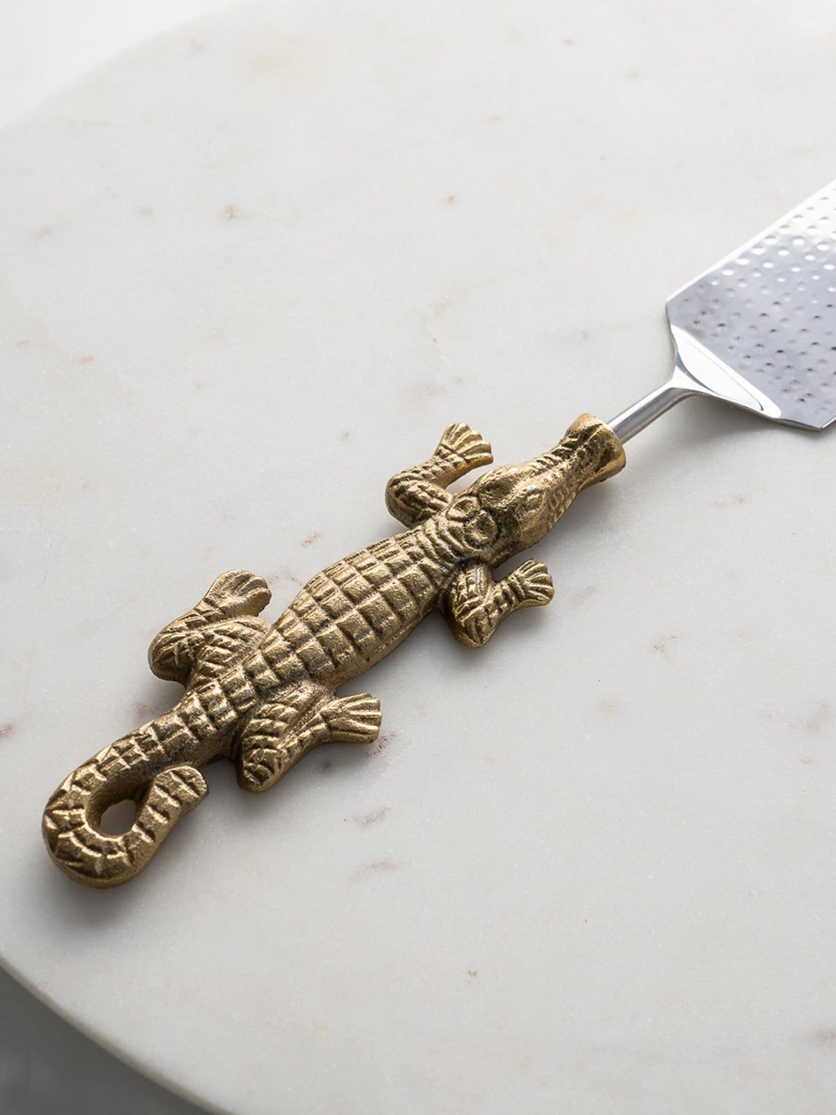 Gold Alligator Cake Server