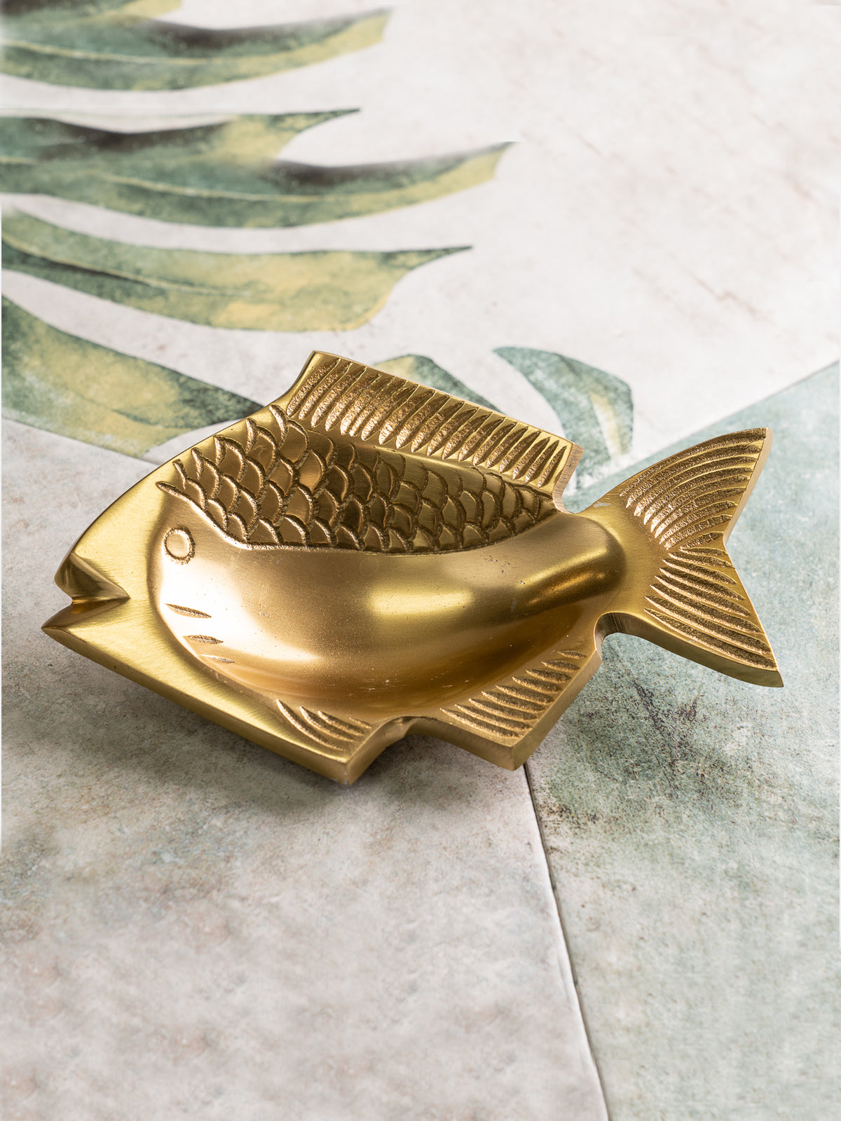 Etched Gold Fish Tray
