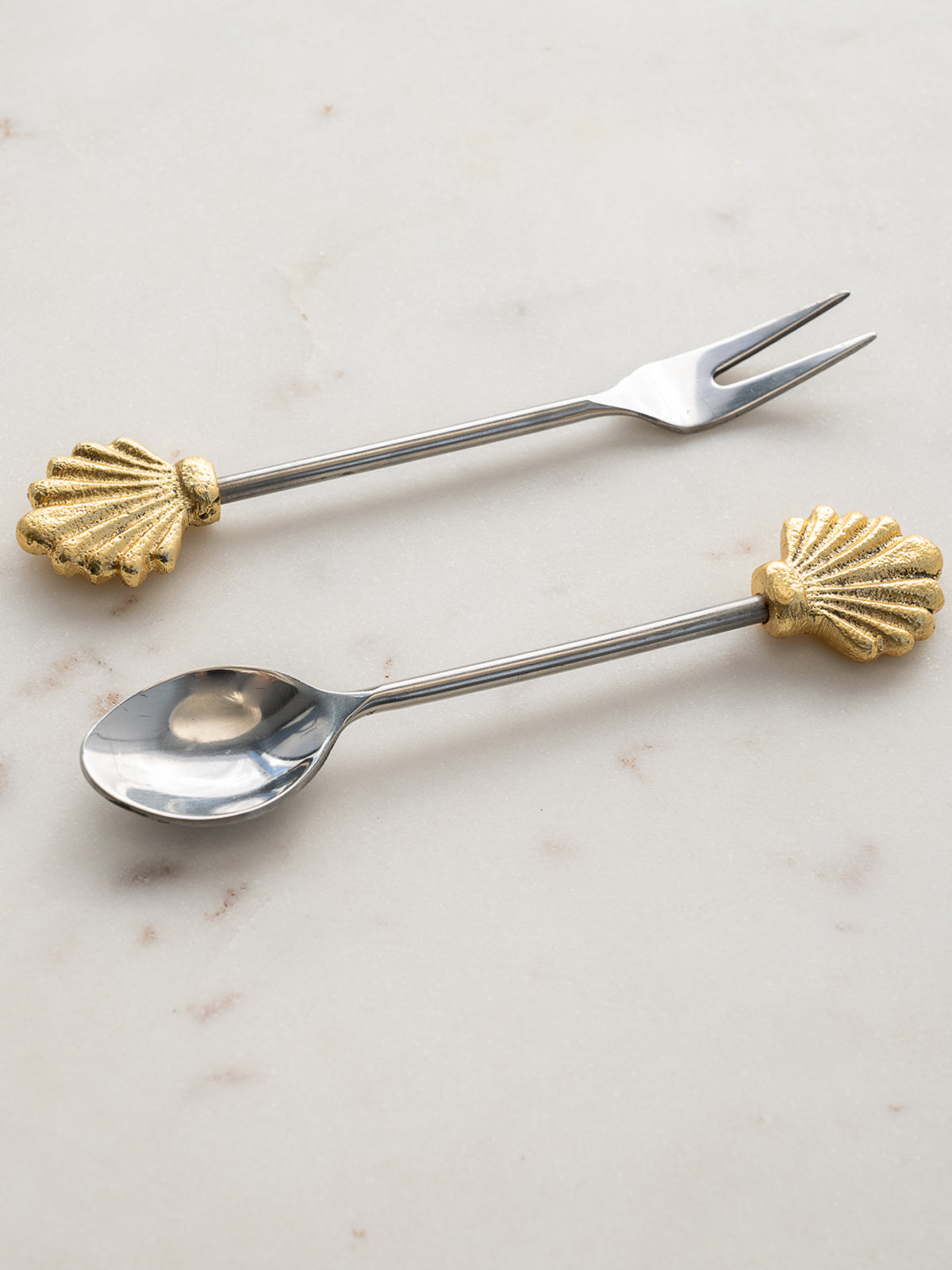 Gold Seashell Cutlery Set