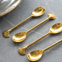 Golden Seashell Spoon, Set of 4