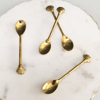 Golden Seashell Spoon, Set of 4