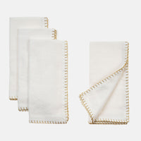 Gold Blanket Stitch Napkin, Set of 2