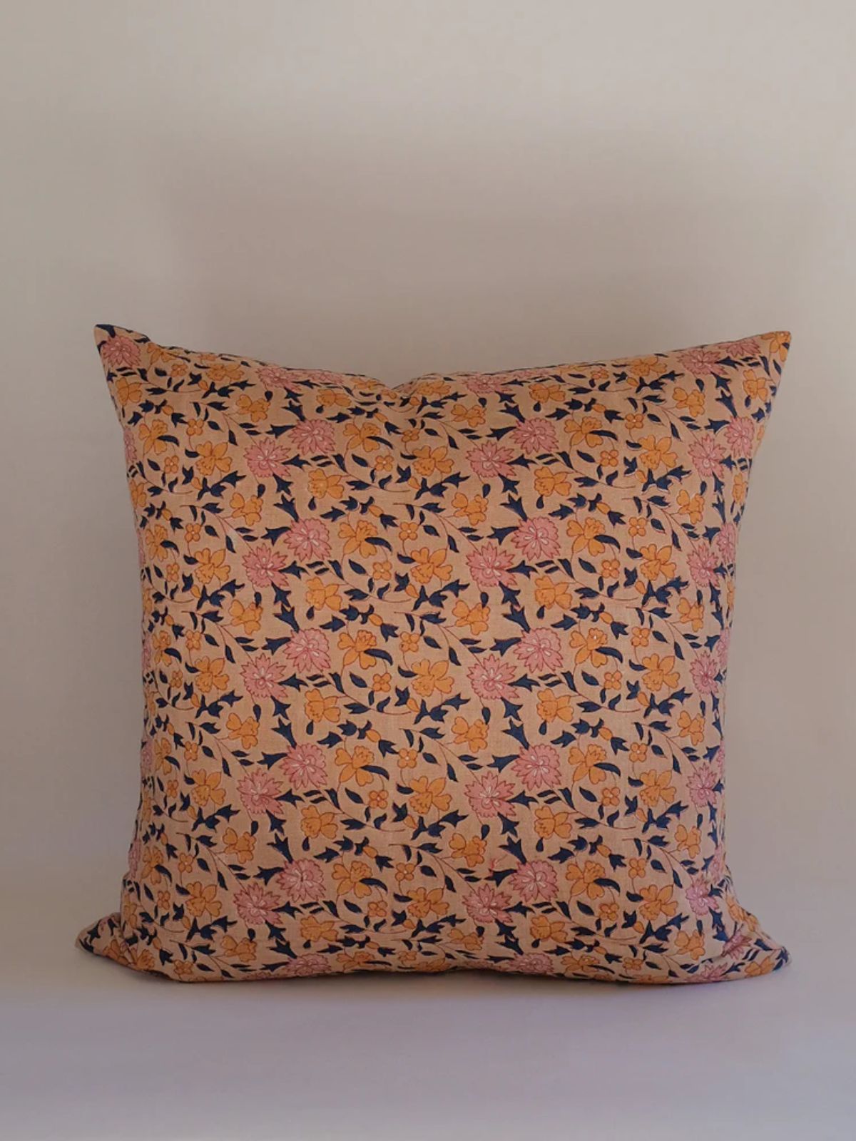 Noor Cafe Block-Printed Pillow Cover - 22x22