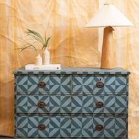 Georgian Straight Hand Painted Geo Design Chest of Drawers