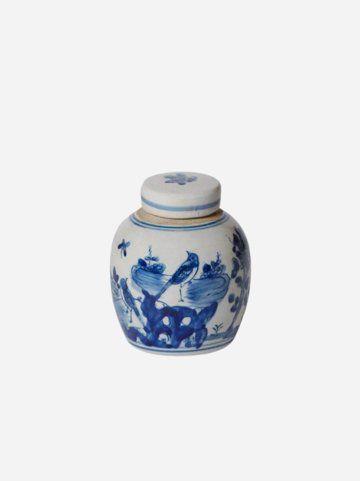 Bird and Flower Porcelain Mini Jar