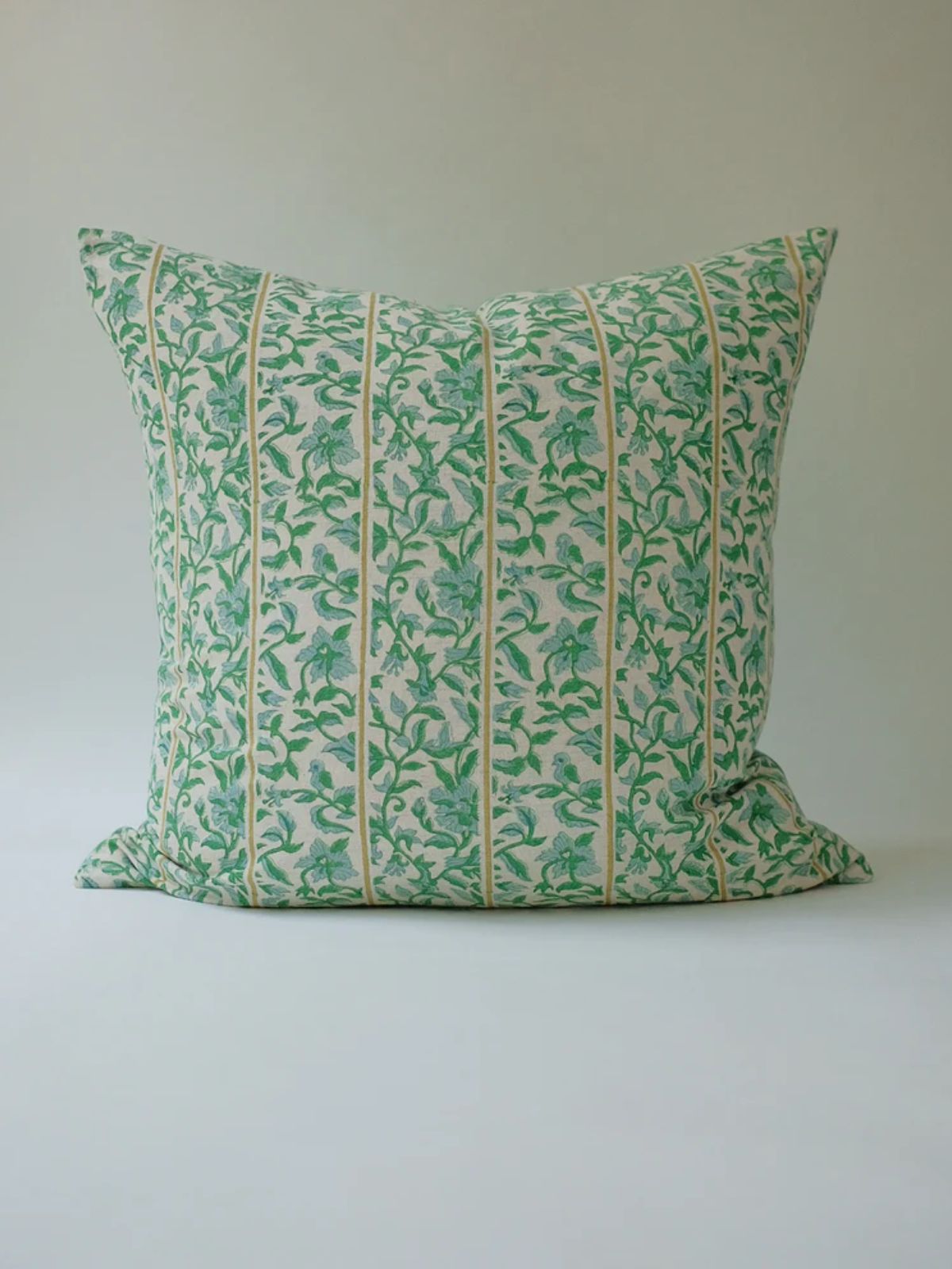 Sonal Green Block-Printed Pillow Cover - 14x20