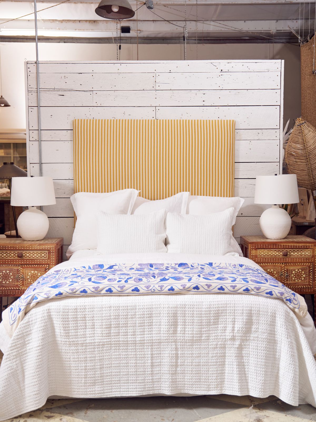 Yellow Stripe Twin Headboard