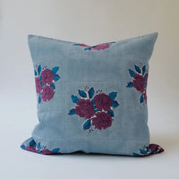 Sara Blue Block-Printed Pillow Cover