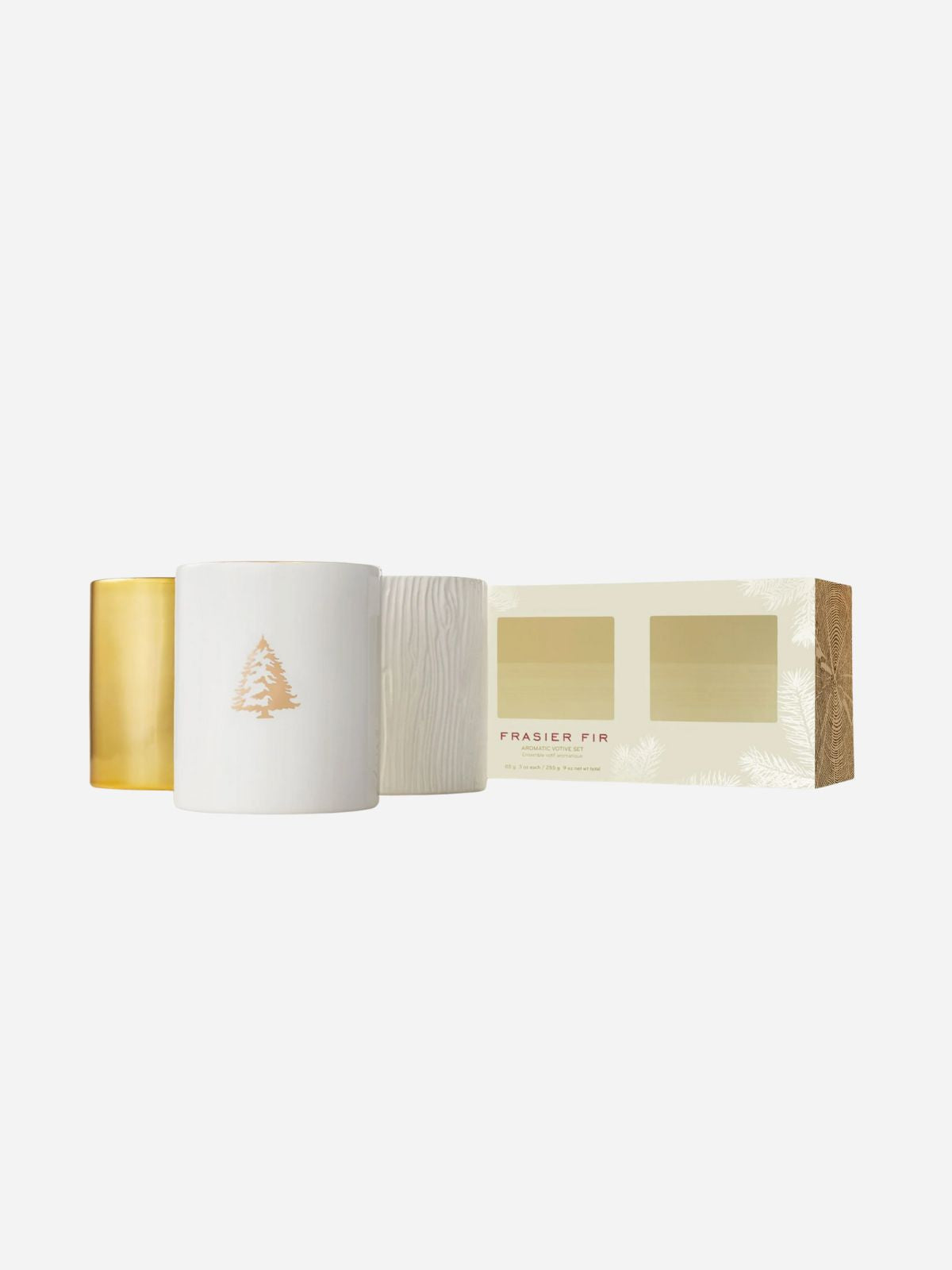 Frasier Fir Gilded Poured Candle Trio Set