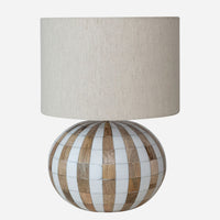 Mango Wood & Inlaid Resin Striped Table Lamp