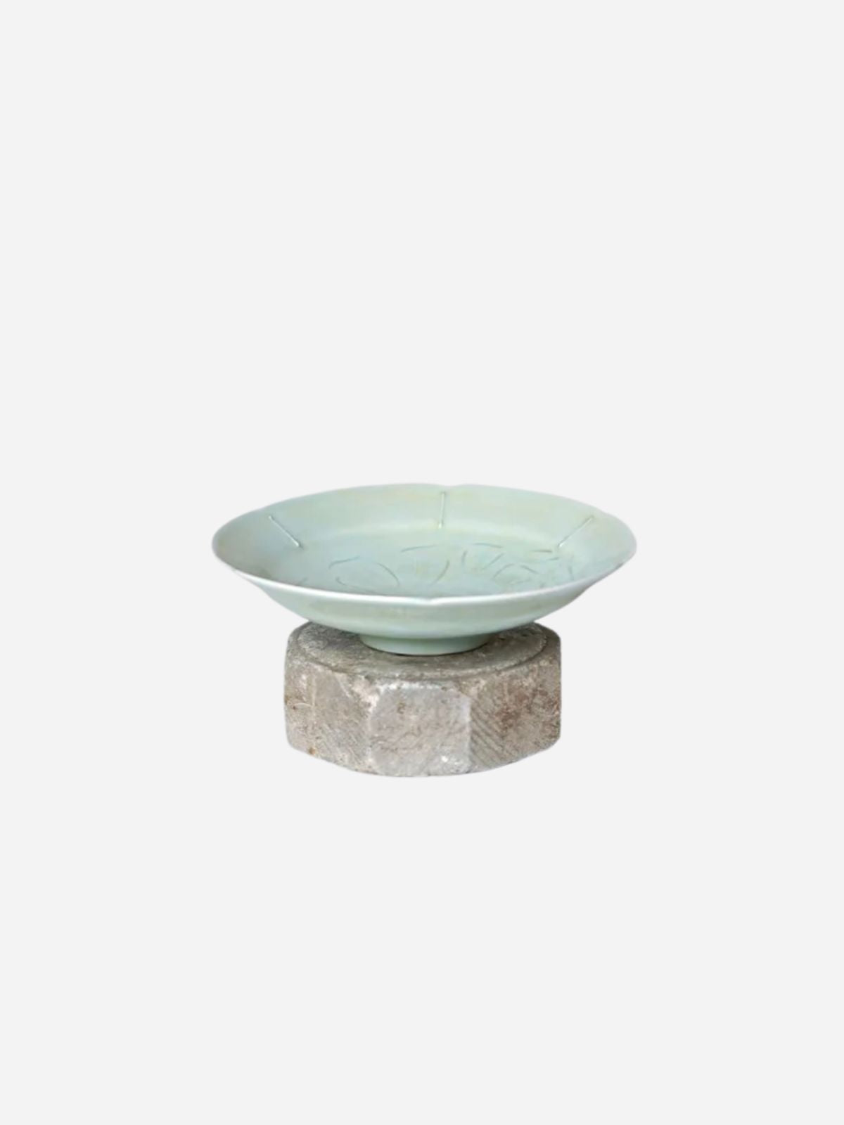 Celadon Porcelain Small Peony Dish