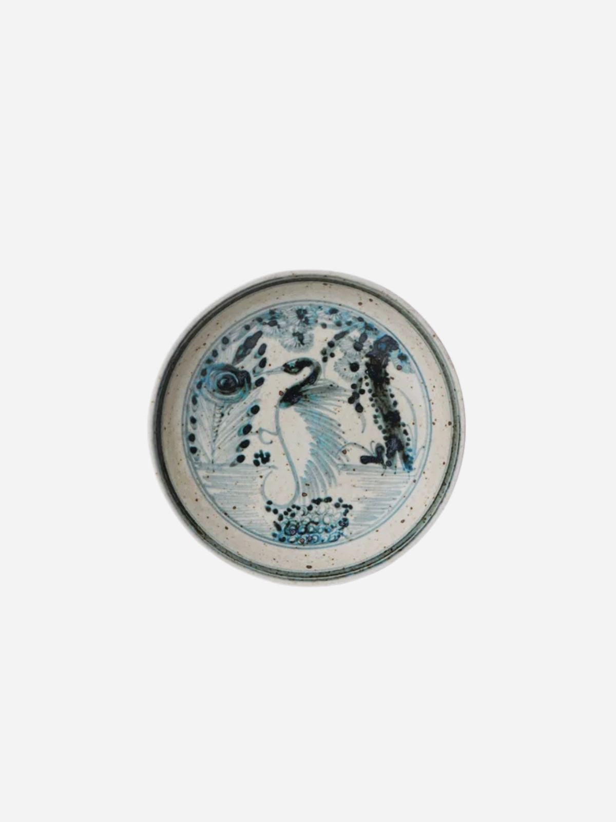 Blue and White Dancing Crane Porcelain Dish