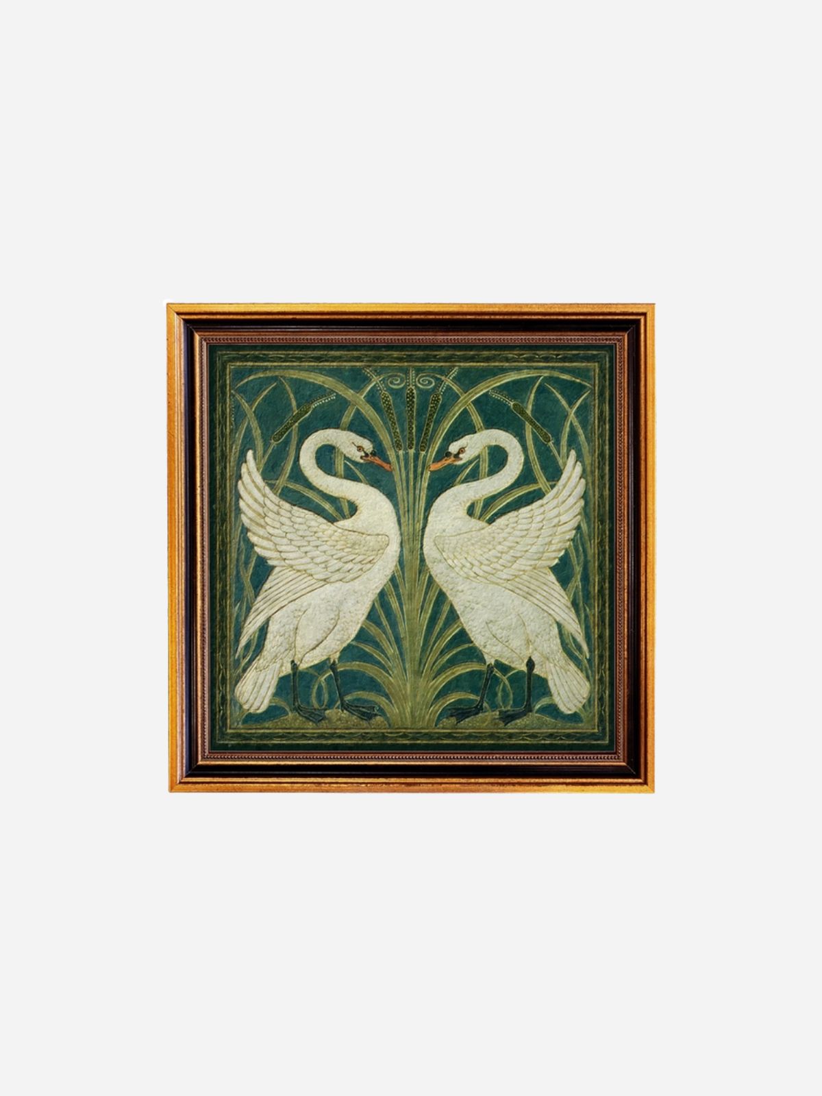 Two Swans Vintage Wall Art
