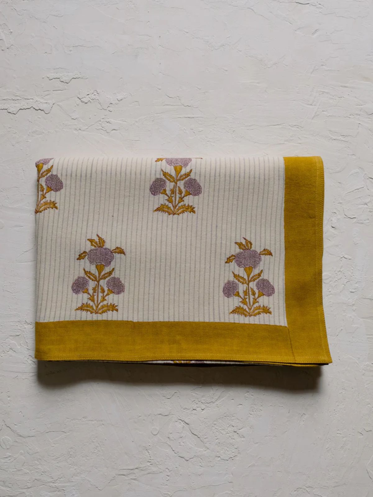 Sanvi English Lavender Block-Printed Table Cloth