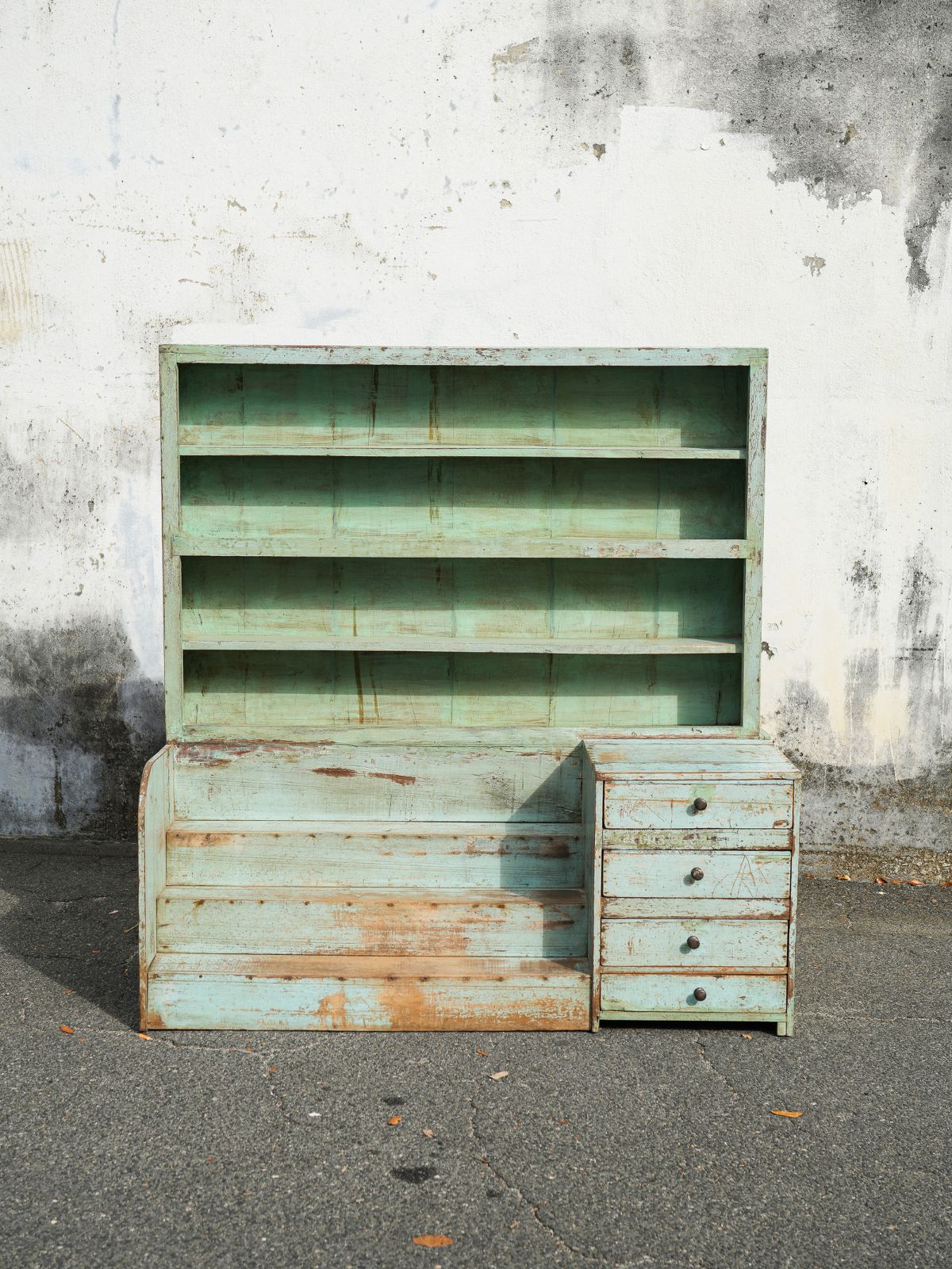 Blue Wooden Rack Cabinet