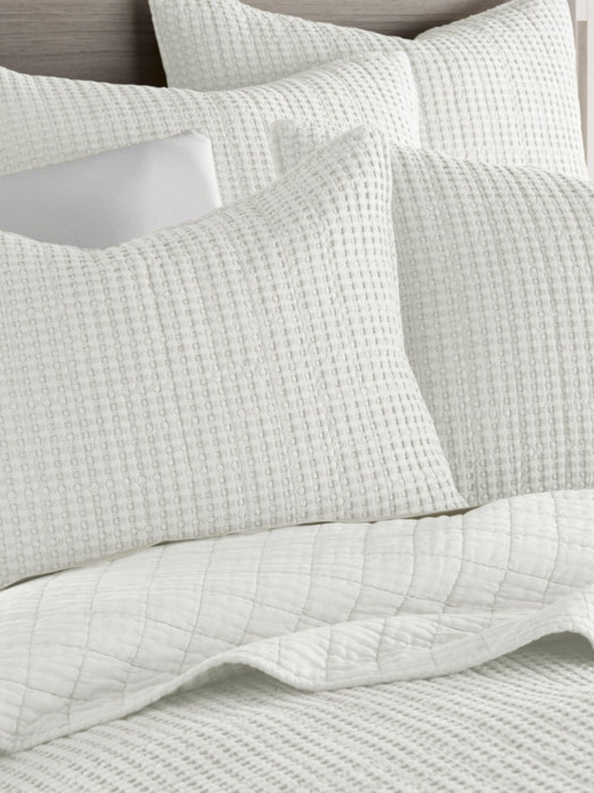 Mills Waffle Quilt Set, Cream