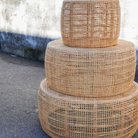 Nina Hand Woven Rattan Table