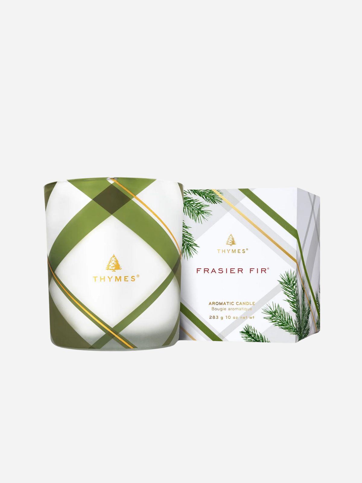 Frasier Fir Frosted Plaid Medium Candle