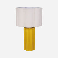 Stoneware Fluted Table Lamp, Mustard
