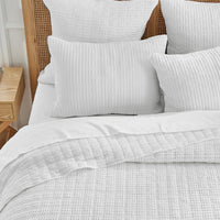 Mills Waffle King Quilt Set, White