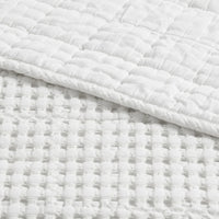 Mills Waffle King Quilt Set, White