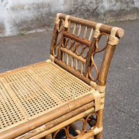 Antique Brown Rattan Bench