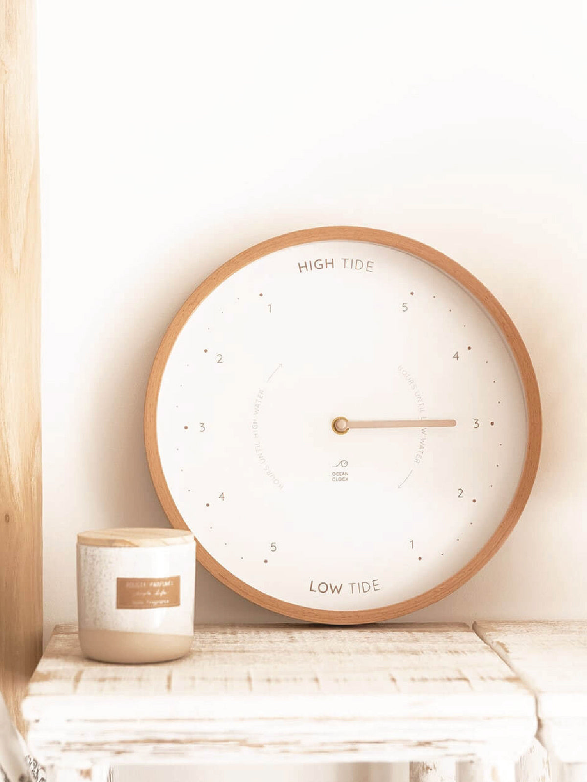 White Wood Tide Clock