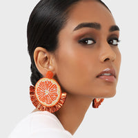 Orange Mosaic Citrus Earrings