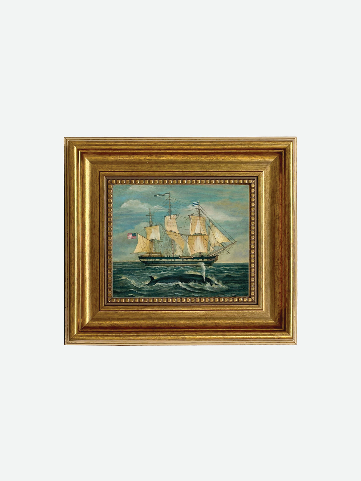 Whaling Ship with Sperm Whale Wall Art