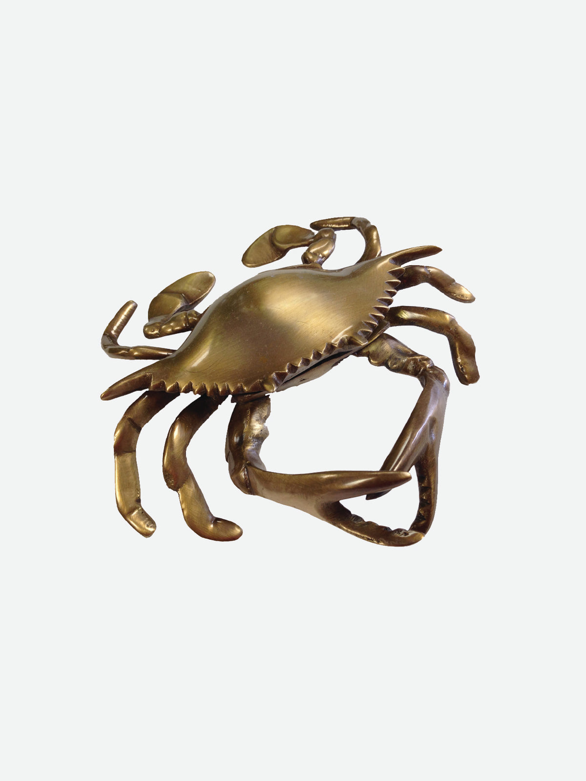 Antiqued Brass Blue Crab Paperweight