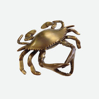 Antiqued Brass Blue Crab Paperweight