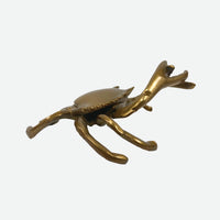 Antiqued Brass Blue Crab Paperweight